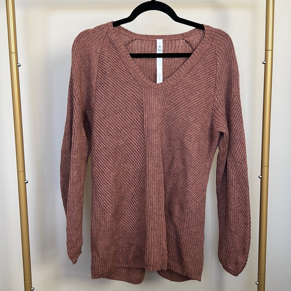 Lululemon Knit Blend Textured Pullover - Dusty Rose - Size 6 - Cotton & Wool